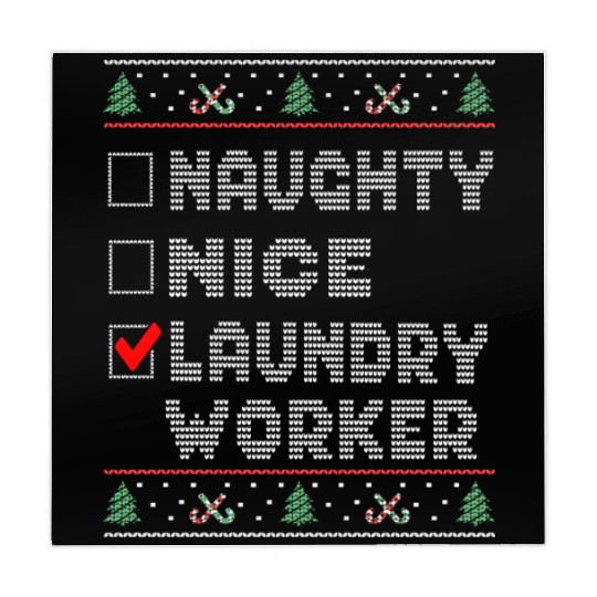 Naughty Nice Laundry Worker, Matching Christmas Mahjong Mats