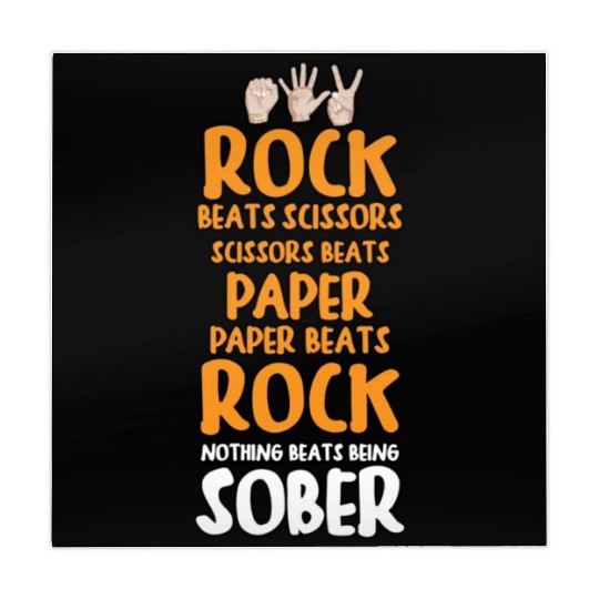 Sobriety Gift for Men or Women Rock Paper Scissors Mahjong Mats