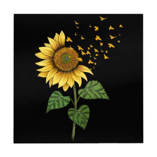 Sunflower Birds Cute Floral Birdwatching Mahjong Mats