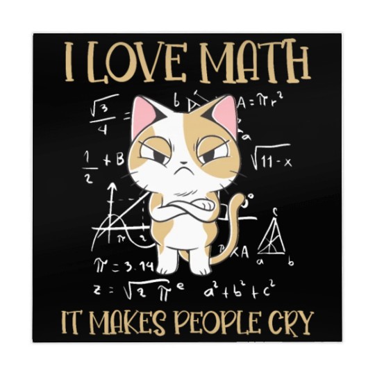 I Love Math It Makes People Cry Cat Funny Math Mahjong Mats