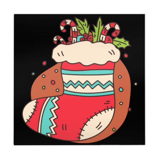 christmas sock with candy canes Mahjong Mats