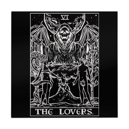 The Lovers Tarot Card Halloween Grim Reaper Gothic Mahjong Mats