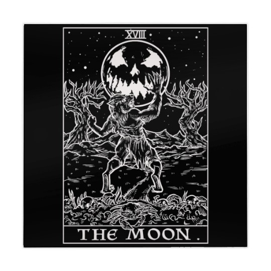 The Moon Tarot Card Halloween Werewolf Gothic Horr Mahjong Mats