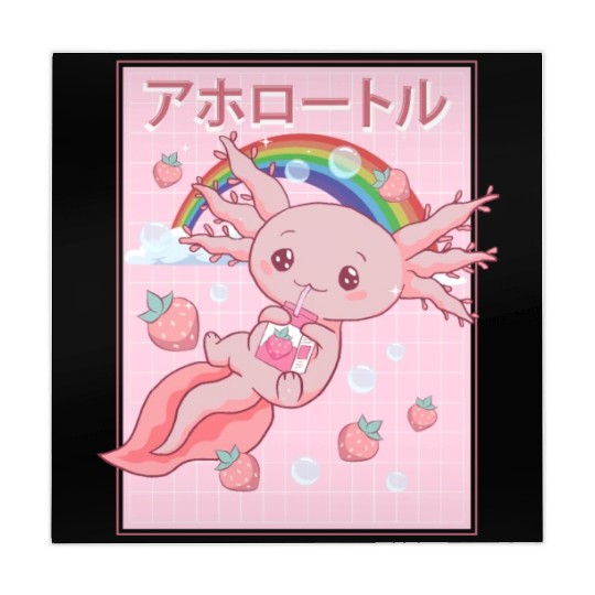 Kawaii Axolotl Strawberry Milk Mahjong Mats
