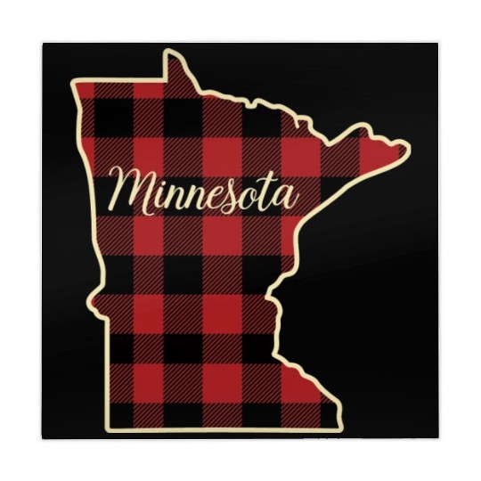Minnesota Buffalo Plaid Silhouette Home State Mahjong Mats