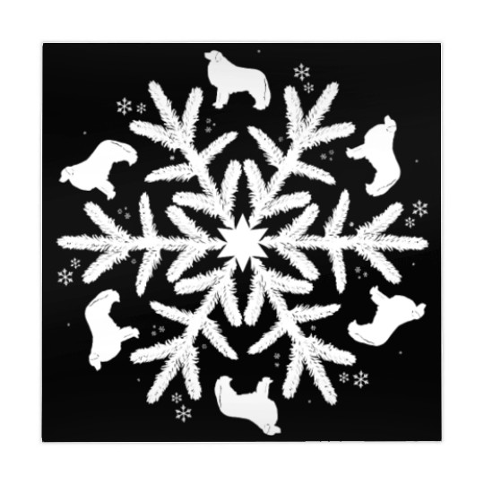 Great Pyrenees Snowflake Pattern Mahjong Mats