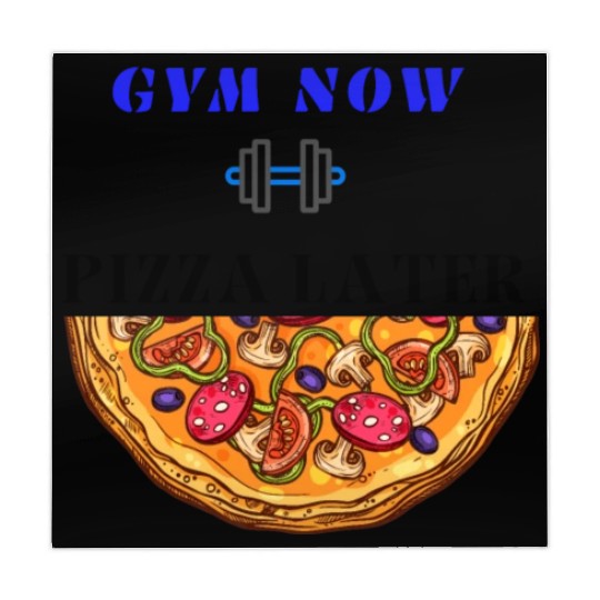 Gym now pizza later, funny gym saying, gym lover Mahjong Mats