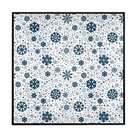 Modern Snowflakes Pattern White Blue Mahjong Mats