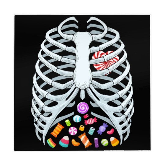 Funny Candy Skeleton Rib Cage Halloween Costume Mahjong Mats