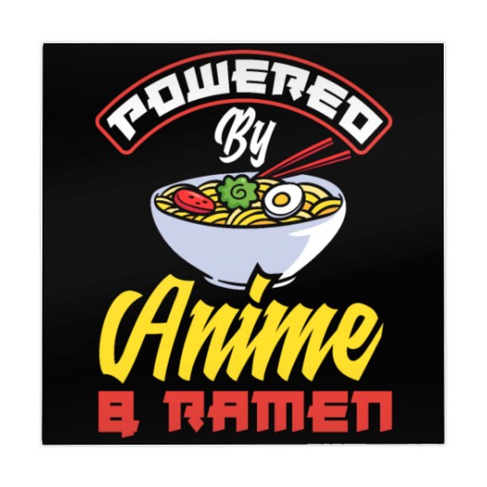 Powered By Anime & Ramen Funny Ramen Lover Gift Mahjong Mats