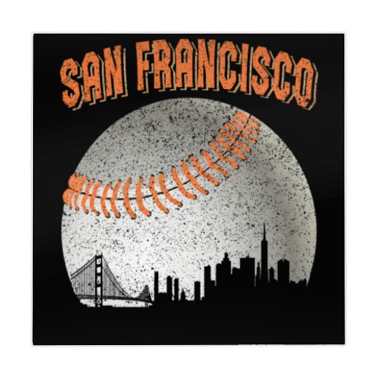 San Francisco Vintage Skyline Baseball For Gameday Mahjong Mats