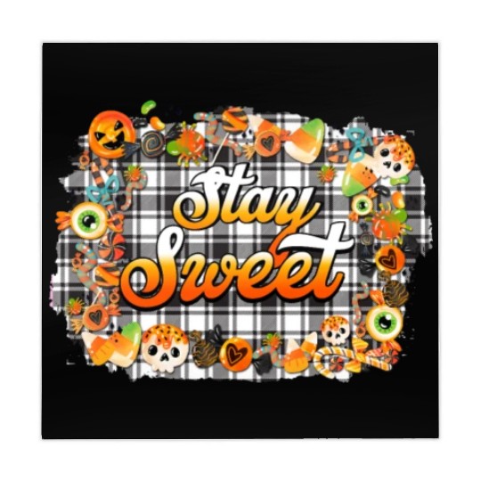 Stay Sweet Buffalo Plaid Candy Corns Halloween Mahjong Mats