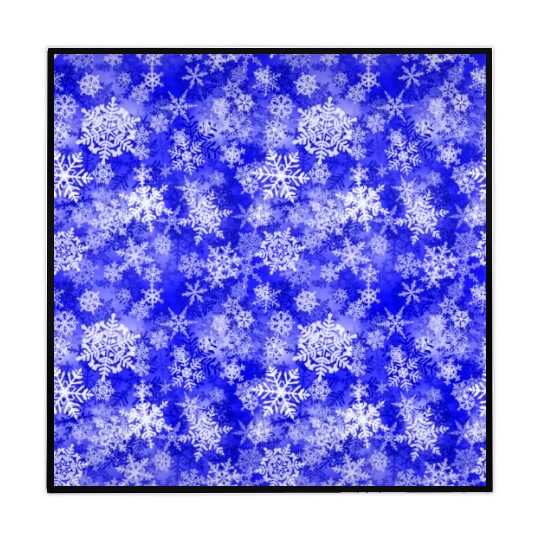 Navy Blue White Snowflakes Pattern Mahjong Mats