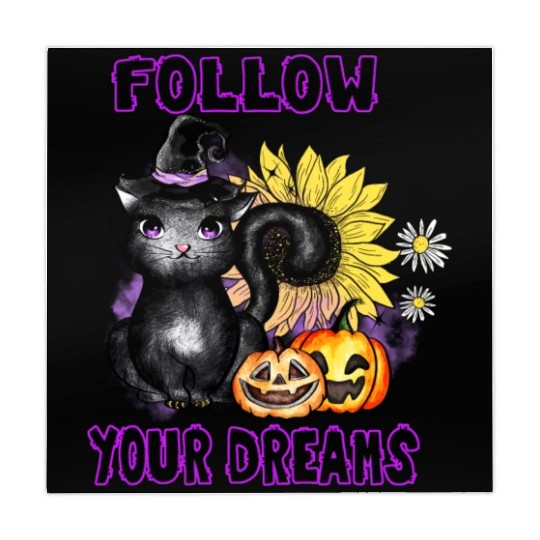 Follow Your Dreams - Black Cat Jack-O-Lantern Mahjong Mats