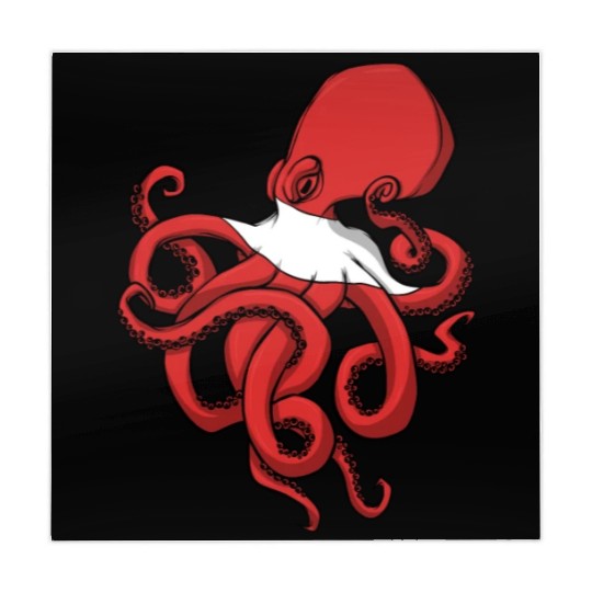 Scuba Diver Red White Flag Octopus Scuba Diving Mahjong Mats