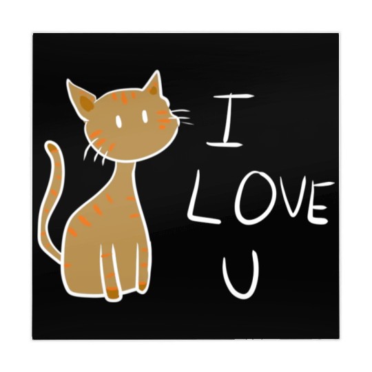 brown cat i love you Mahjong Mats