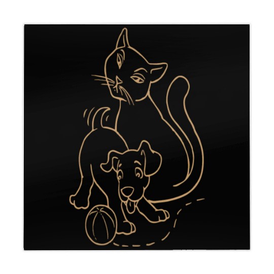 Cat And Dog Brown tow Mahjong Mats