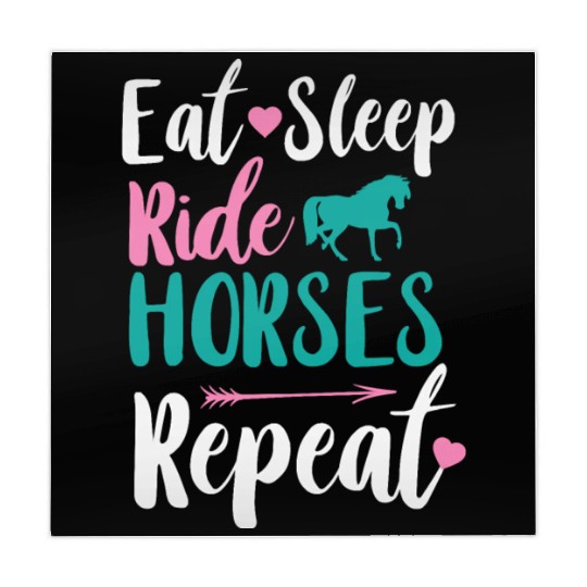 Cute Eat Sleep Ride Horses Repeat Equestrian Mahjong Mats