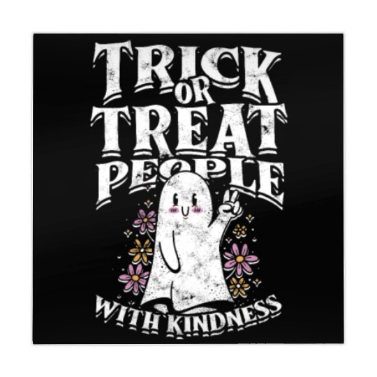 Trick or treat people with kindness - cute ghost Mahjong Mats