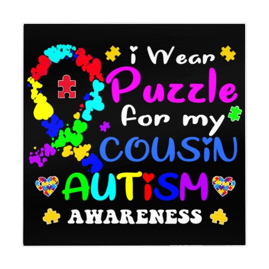 I wear a Puzzle for my Cousin Autism Awareness T S Mahjong Mats