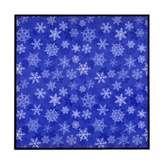 Pretty Navy Blue Snowflakes Pattern Mahjong Mats