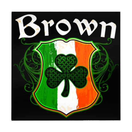 Brown Irish Surname Ireland Flag Shield Shamrock Mahjong Mats