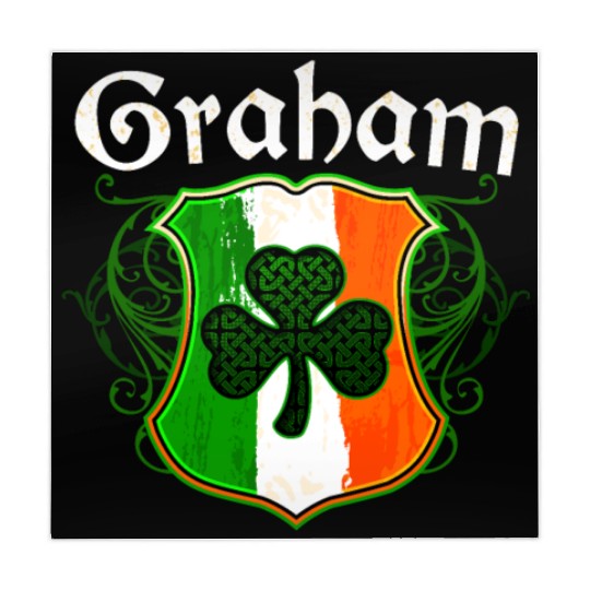 Graham Irish Surname Ireland Flag Shield Shamrock Mahjong Mats