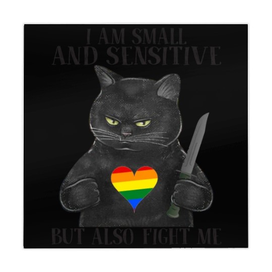 LGBT Black Cat Knife Rainbow Heart Gay Pride Flag Mahjong Mats