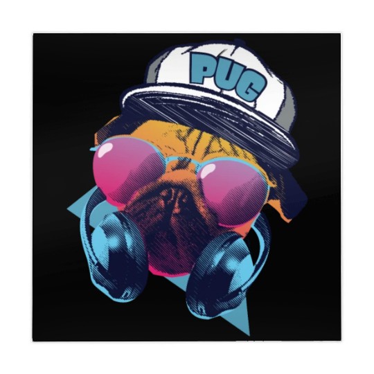 Dog Breed Pug Hip-hop Headphone Dog Breed Mahjong Mats