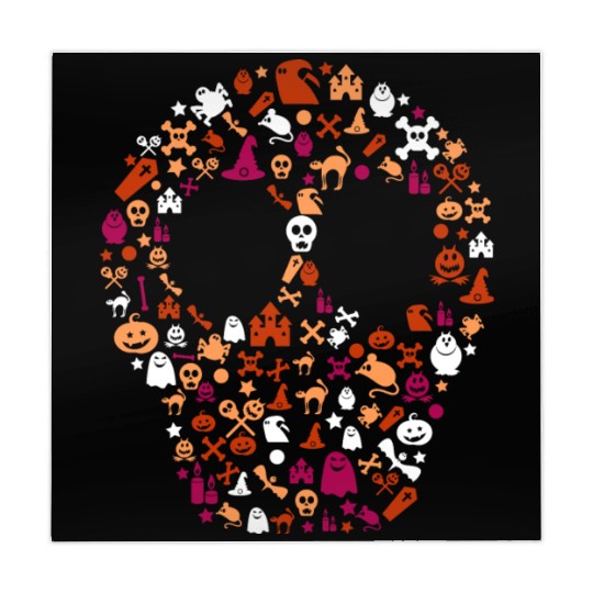 Halloween Skeleton Skull Collage. Lesbian Pride. Mahjong Mats
