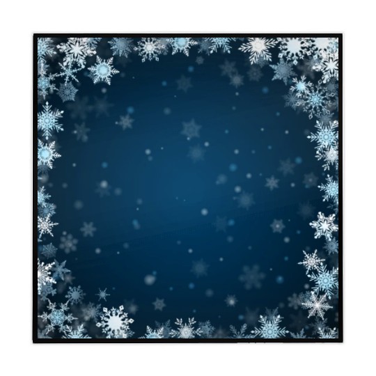 Navy Blue White Snowflakes Pattern Mahjong Mats