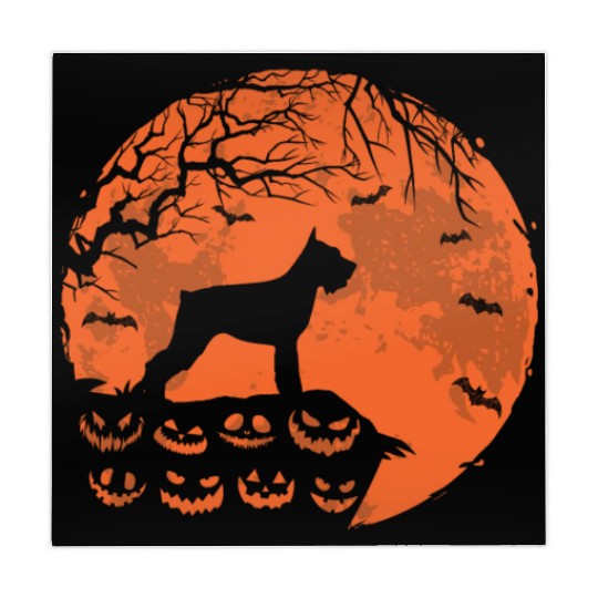 schnauzer Dog And Moon Halloween Funny Dog Lover Mahjong Mats