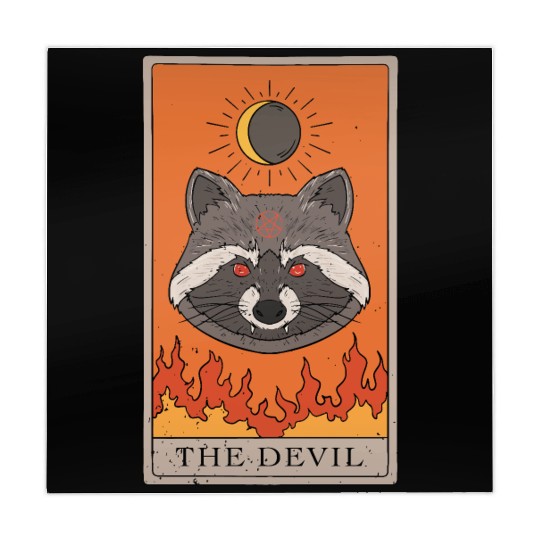 Raccoon Devil Tarot Card Reader Mahjong Mats