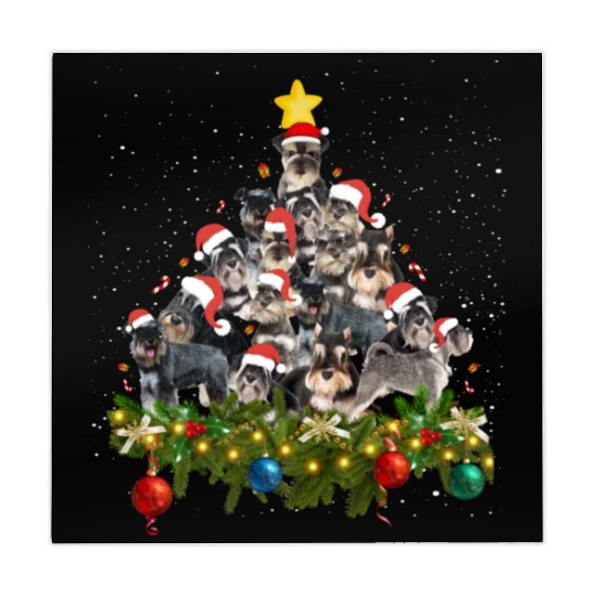 Schnauzer Dogs Tree Christmas Sweater Xmas Pet Mahjong Mats