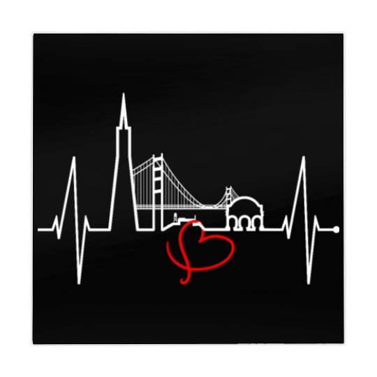 San Francisco Skyline Heartbeat California Lover Mahjong Mats