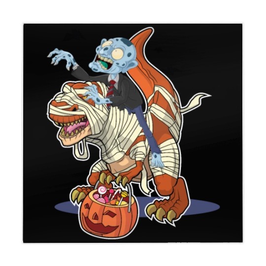 Halloween monster riding dinosaur mummy Mahjong Mats