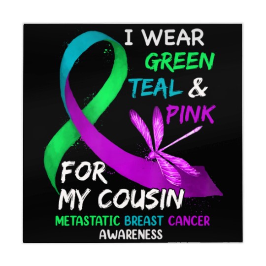 I Wear Green Teal Pink For My Cousin Metastatic Mahjong Mats