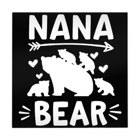 Nana Bear 4 Cubs Cute Grandparents Day Gift 4 Gran Mahjong Mats
