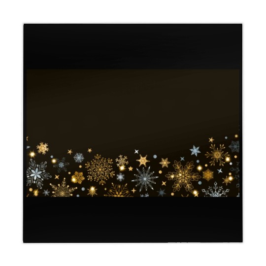 Elegant Snowflakes Black Gold Silver Mahjong Mats