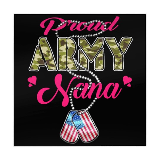 Proud Army Nana US Flag Camo Dog Tags Military Gra Mahjong Mats