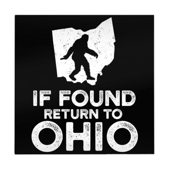 Funny Bigfoot If Found Return To Ohio Map Design Mahjong Mats