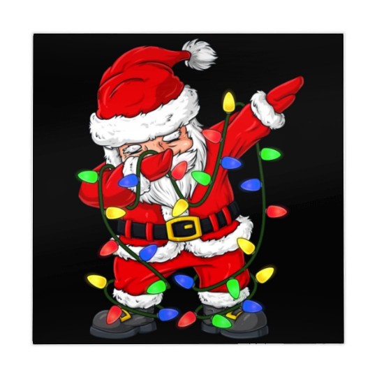 Dabbing Santa Claus Christmas Tree Lights Boys Kid Mahjong Mats