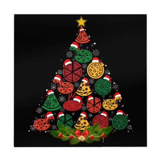 Family Matching Christmas Pajama Pizza Xmas Tree Mahjong Mats