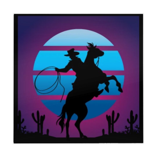 Synthwave Cowboy Rancher Gift Mahjong Mats