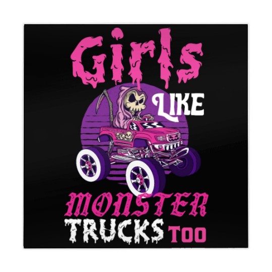 Girls Like Monster Trucks Grim Reaper Halloween Mahjong Mats