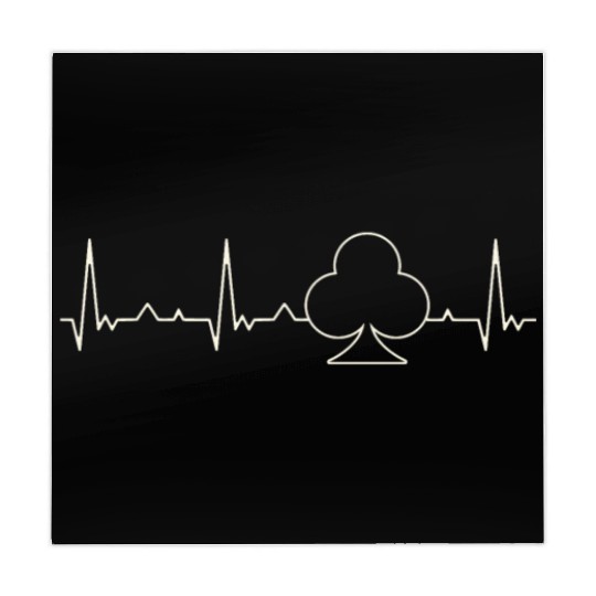 Clubs Poker Card Symbol. Heart. Love. EKG. Pulse. Mahjong Mats