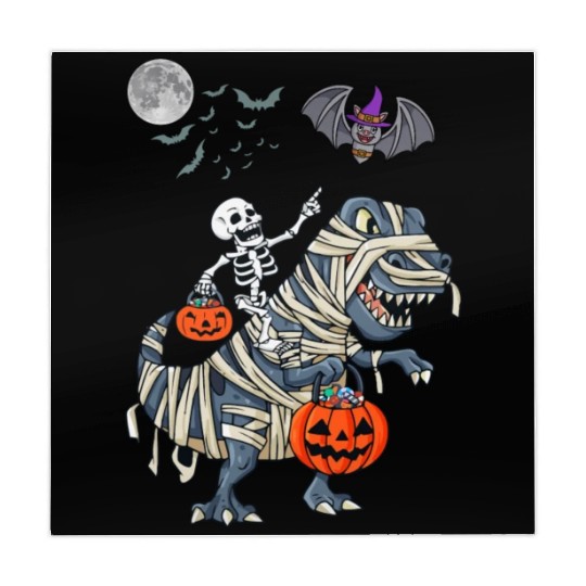 Funny Skeleton Riding Mummy dinosaur Halloween Mahjong Mats