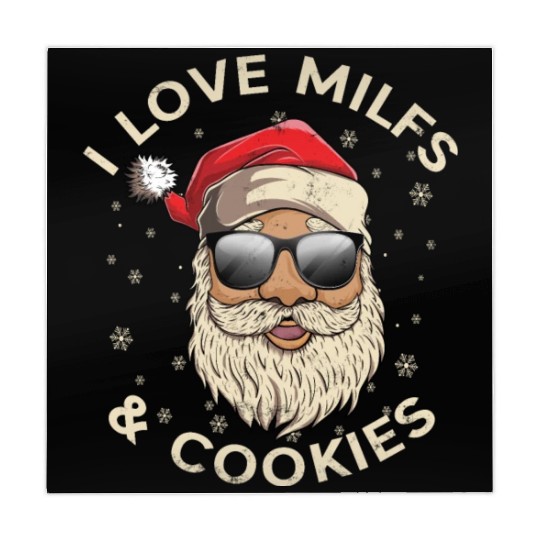 I Love Milfs and Cookies Funny Naughty Santa Claus Mahjong Mats