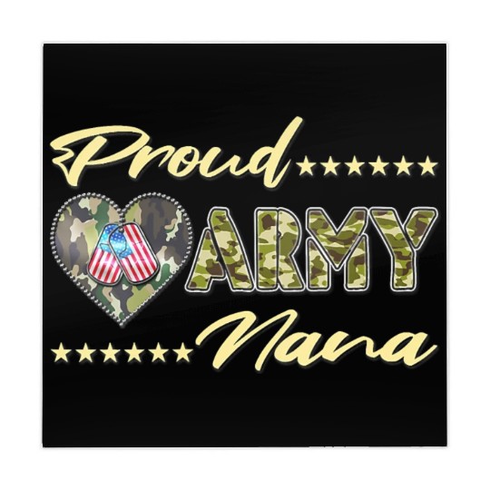Womens Proud Army Nana US Flag Dog Tag Military Mahjong Mats