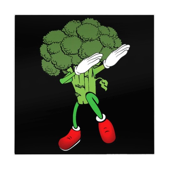 Cute Funny Dancing Broccoli Veggie Lover Mahjong Mats